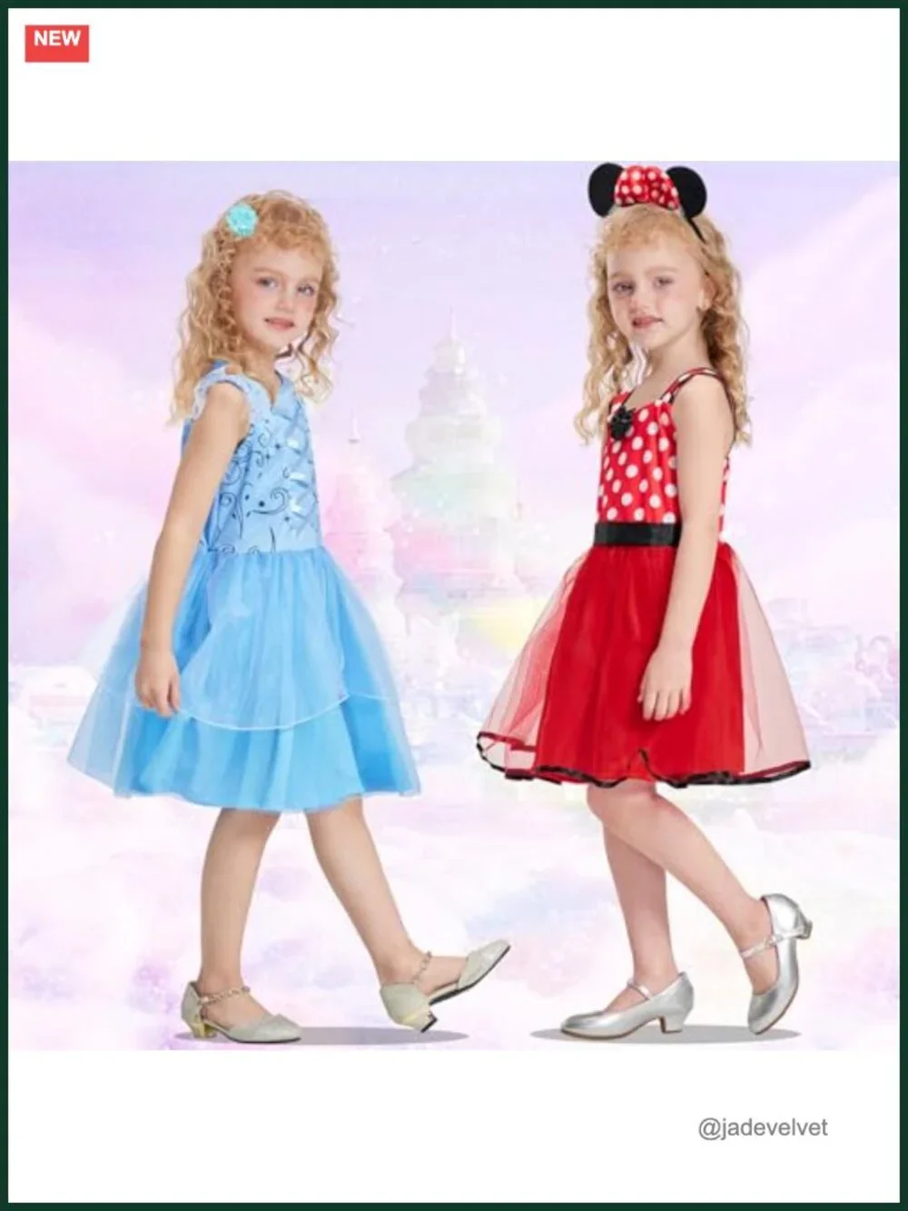 6 Pcs Princess Dress Up Costume Set for Toddler Girls - Fancy Dresses Outfit